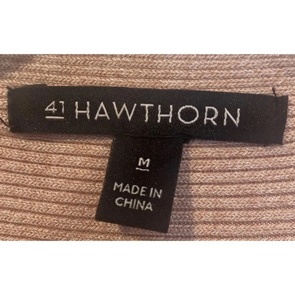 41 Hawthorn Pink Open Front Waterfall Cardigan Sweater Womens Size Medium - Picture 3 of 5